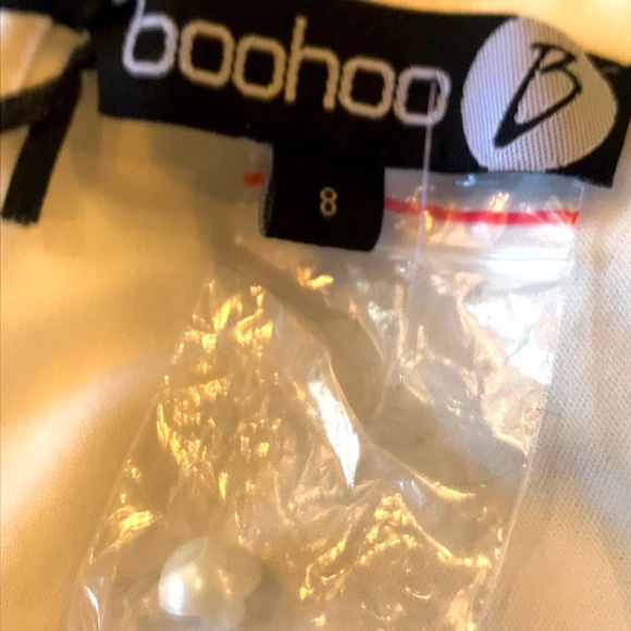 Boohoo High Neck Lace Front Swing Dress 8 NWT - Picture 10 of 16